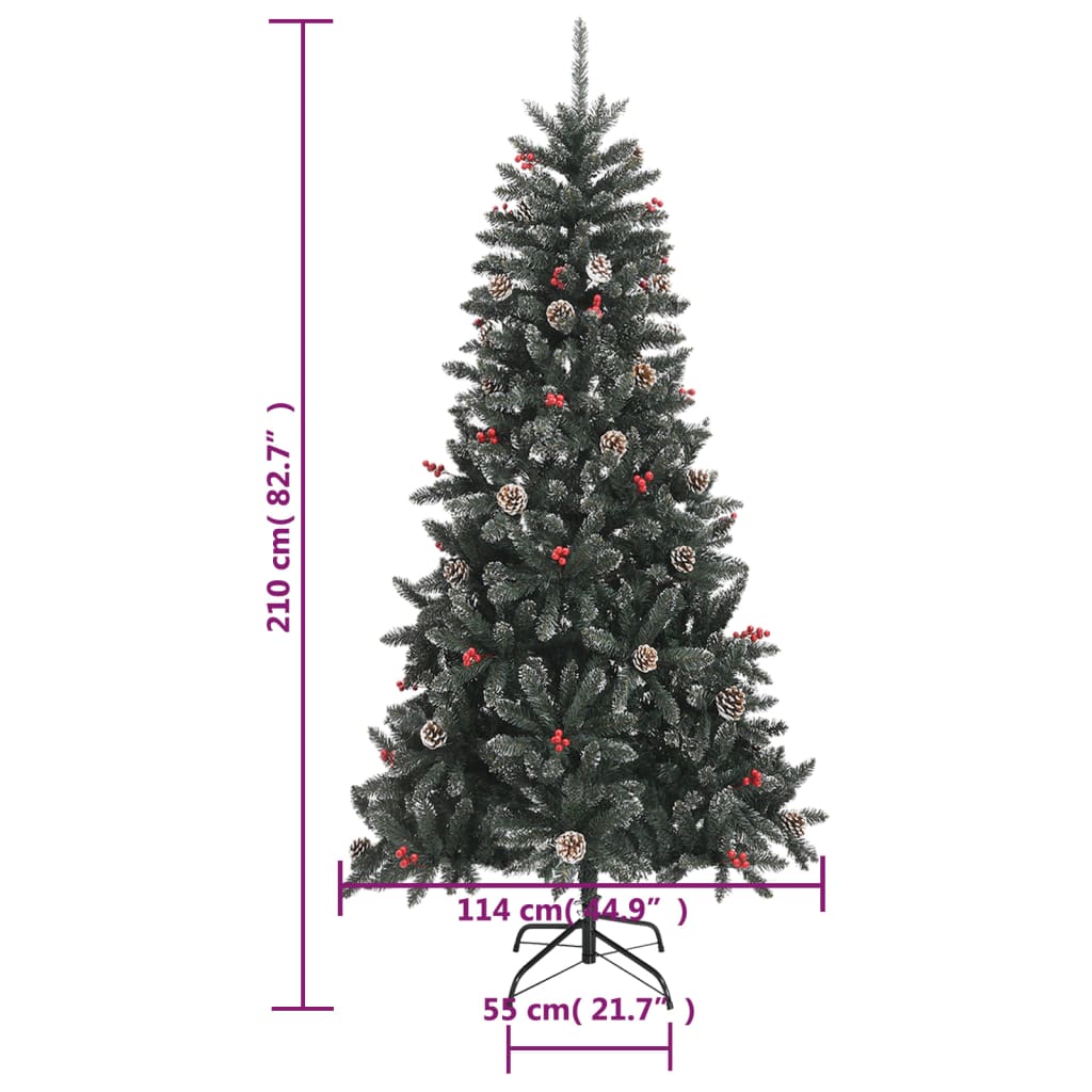 vidaXL Christmas Tree Decoration Artificial Xmas Tree with Stand Green PVC-37