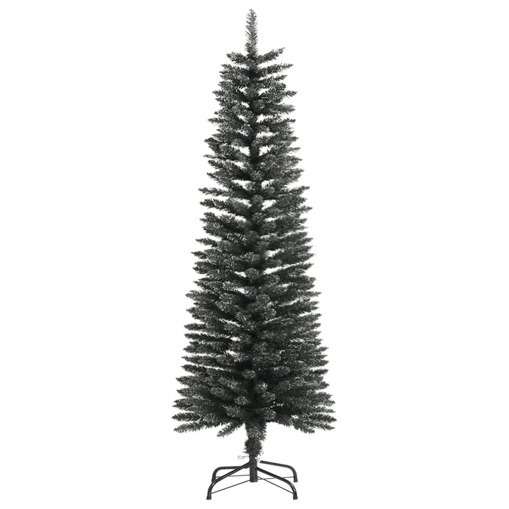 vidaXL Christmas Tree Decoration Artificial Slim Tree with Stand Green PVC-12