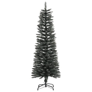 vidaXL Christmas Tree Decoration Artificial Slim Tree with Stand Green PVC-12