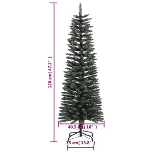 vidaXL Christmas Tree Decoration Artificial Slim Tree with Stand Green PVC-8