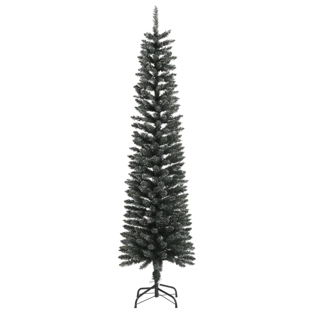 vidaXL Christmas Tree Decoration Artificial Slim Tree with Stand Green PVC-25