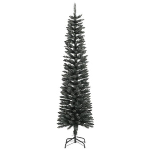 vidaXL Christmas Tree Decoration Artificial Slim Tree with Stand Green PVC-25