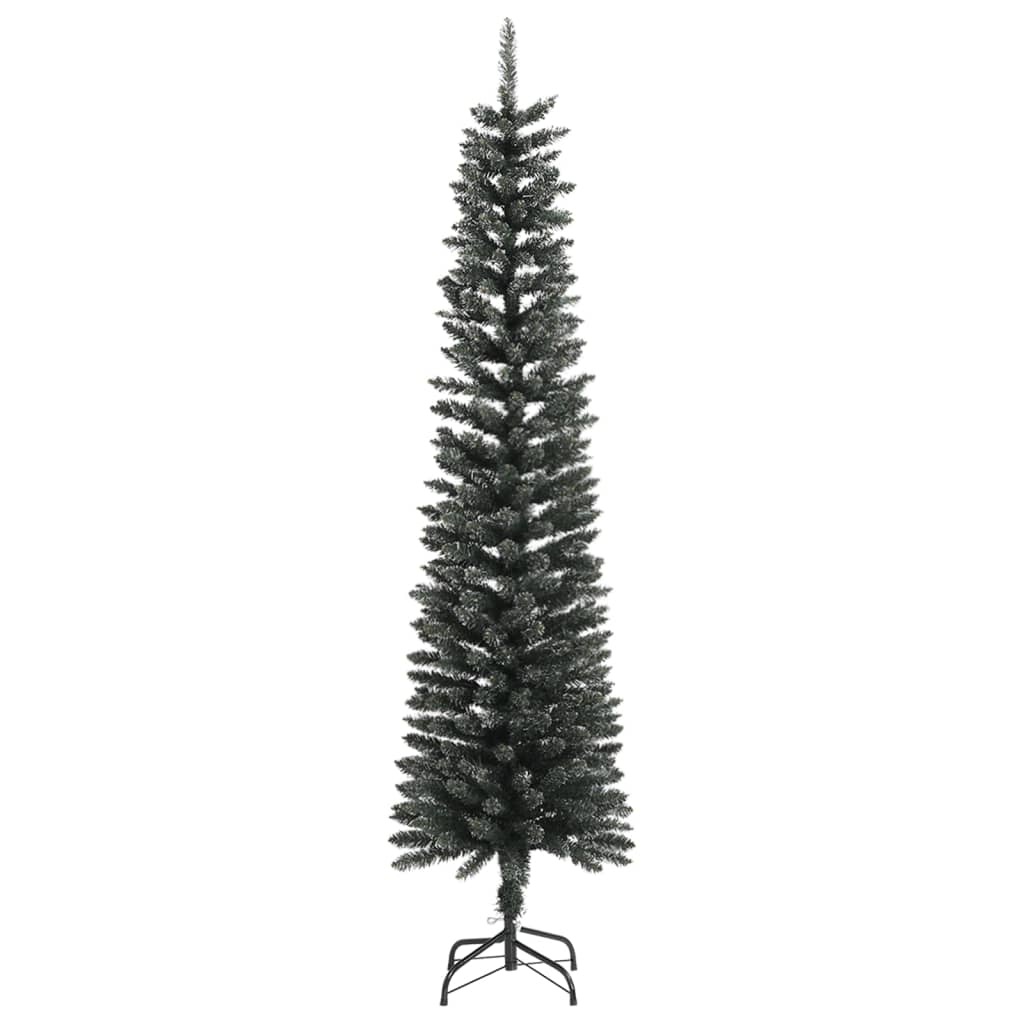 vidaXL Christmas Tree Decoration Artificial Slim Tree with Stand Green PVC-17