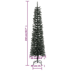 vidaXL Christmas Tree Decoration Artificial Slim Tree with Stand Green PVC-29