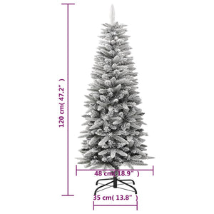 vidaXL Christmas Tree Slim Artificial Xmas Tree with Flocked Snow PVC and PE-31