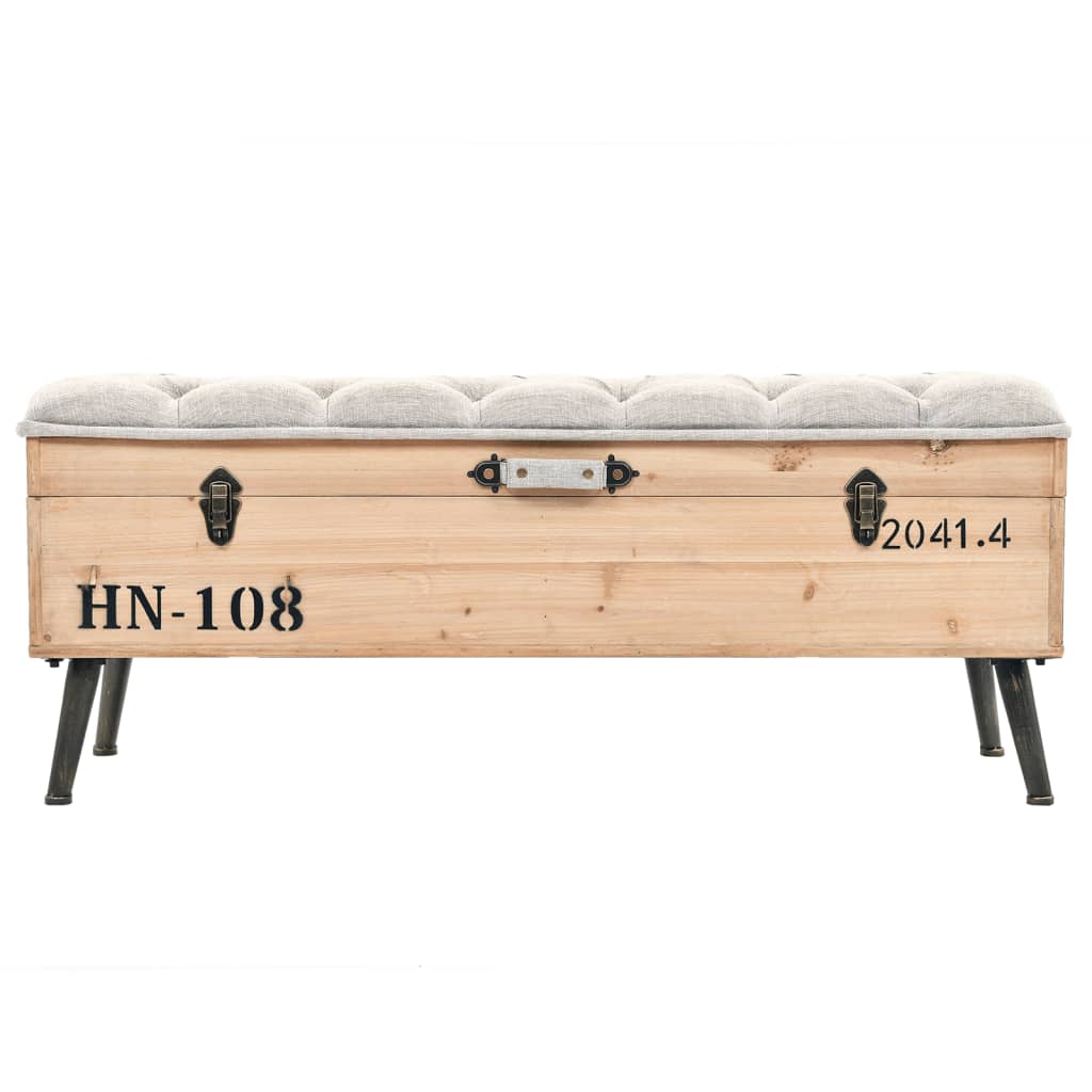 vidaXL Storage Bench 43.3" Solid Wood Fir-0