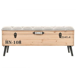 vidaXL Storage Bench 43.3" Solid Wood Fir-0