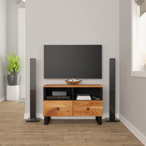 vidaXL TV Stand 27.6"x13"x18.1" Solid Wood Acacia-0