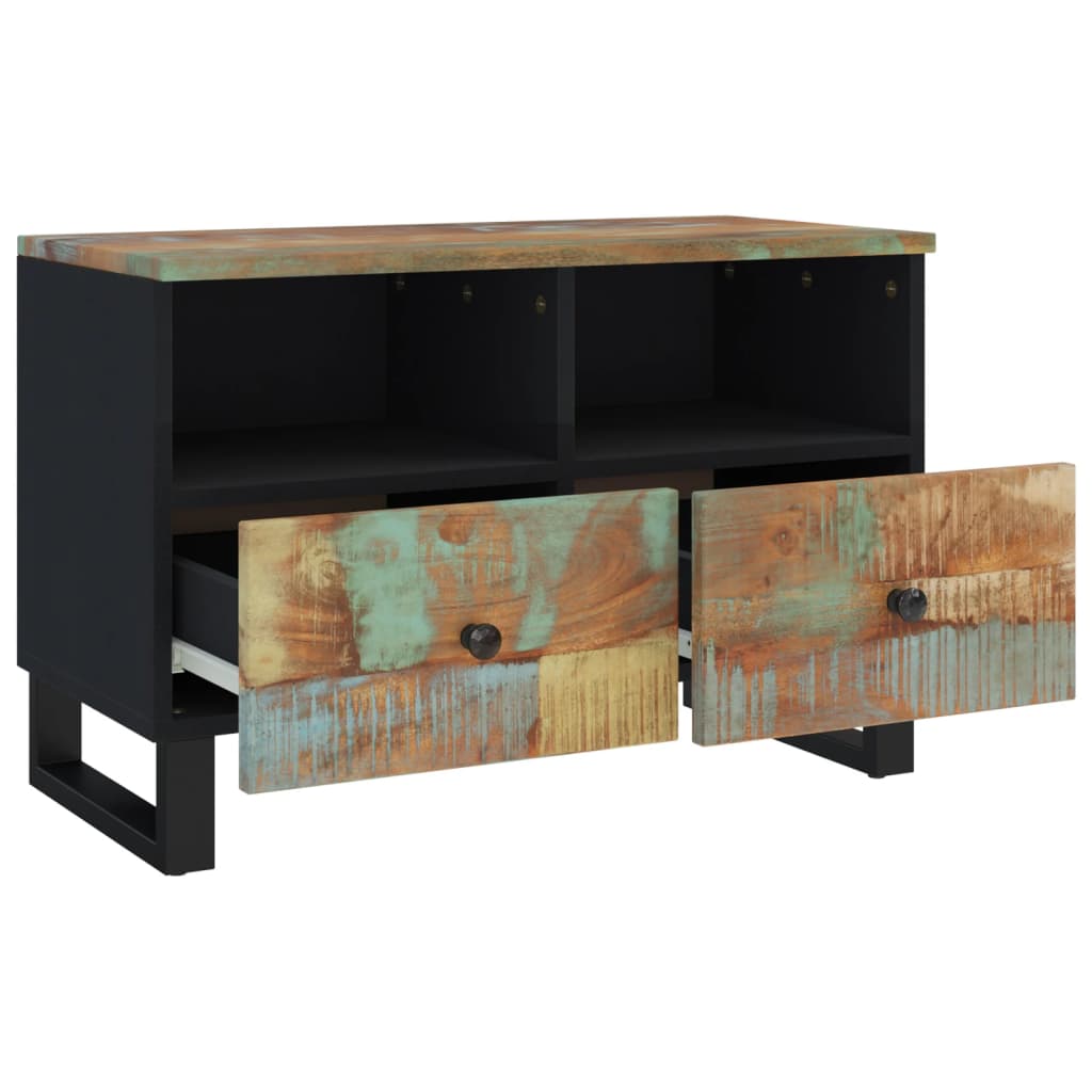 vidaXL TV Stand 27.6"x13"x18.1" Solid Wood Reclaimed-8