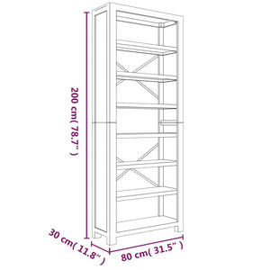 vidaXL Bookshelf Bookcase Display Shelf Rack for Living Room Solid Wood Acacia-35