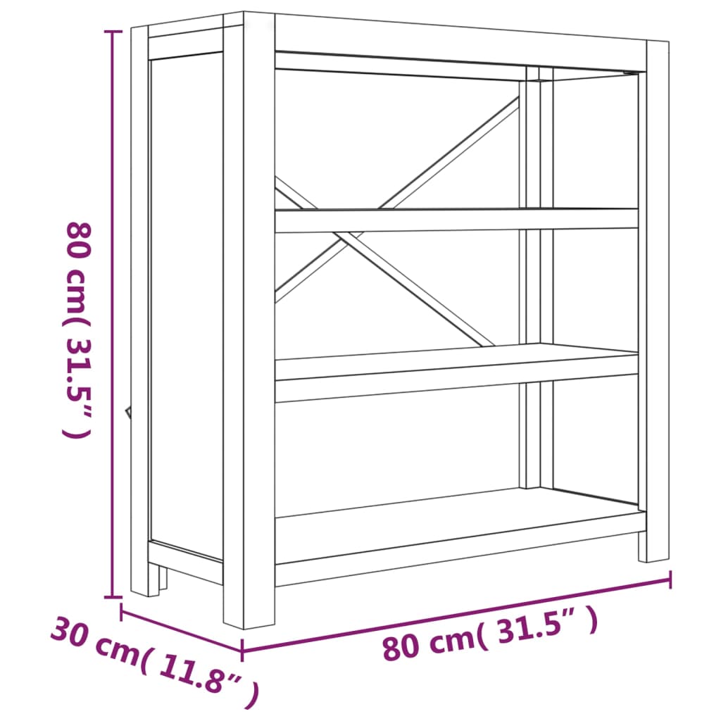 vidaXL Bookshelf Bookcase Display Shelf Rack for Living Room Solid Wood Acacia-8