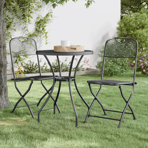 vidaXL 3 Piece Patio Dining Set Expanded Metal Mesh Anthracite-61