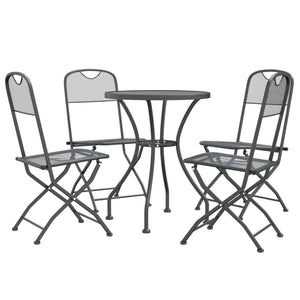 vidaXL 3 Piece Patio Dining Set Expanded Metal Mesh Anthracite-37