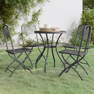 vidaXL 3 Piece Patio Dining Set Expanded Metal Mesh Anthracite-34