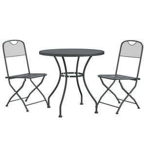 vidaXL 3 Piece Patio Dining Set Expanded Metal Mesh Anthracite-43