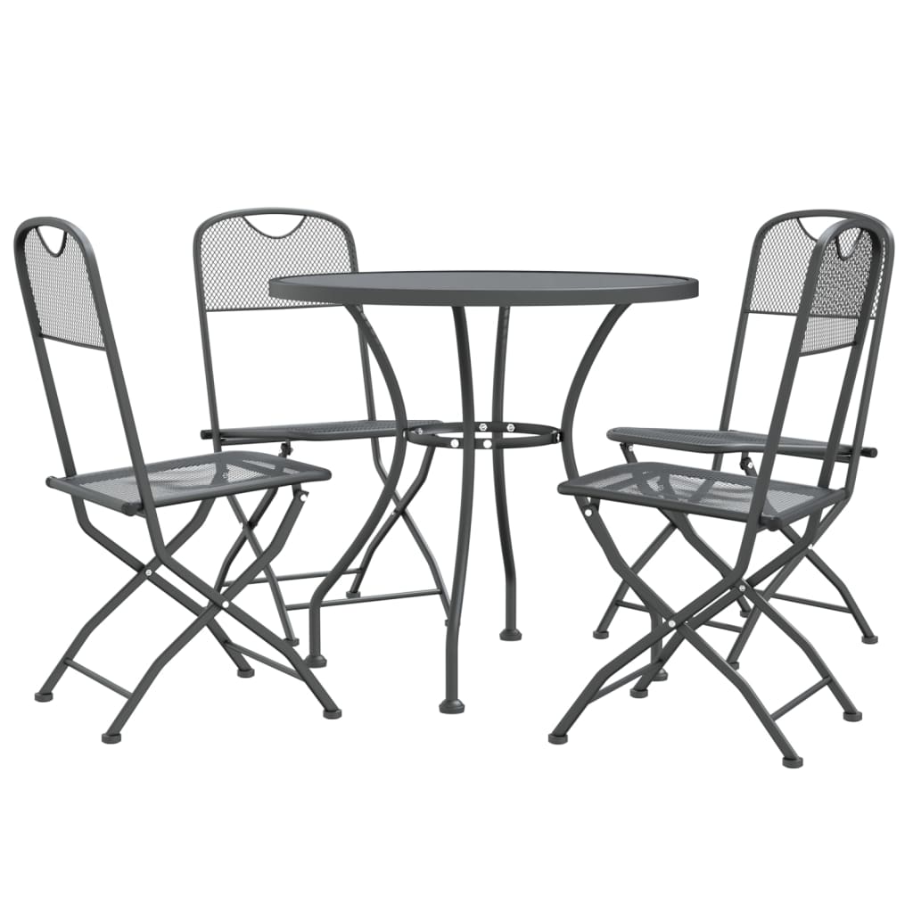 vidaXL 3 Piece Patio Dining Set Expanded Metal Mesh Anthracite-49