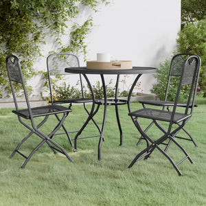 vidaXL 3 Piece Patio Dining Set Expanded Metal Mesh Anthracite-56