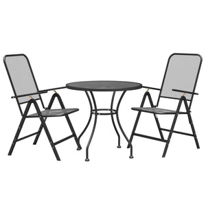 vidaXL Patio Dining Set Expanded Metal Mesh Anthracite Outdoor Furniture Set-23