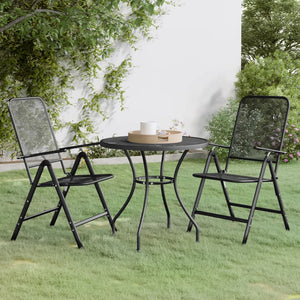 vidaXL Patio Dining Set Expanded Metal Mesh Anthracite Outdoor Furniture Set-5