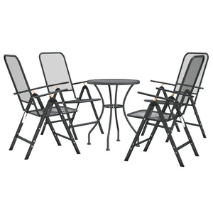 vidaXL Patio Dining Set Expanded Metal Mesh Anthracite Outdoor Furniture Set-37