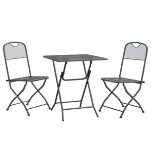 vidaXL 3 Piece Patio Dining Set Expanded Metal Mesh Anthracite-16