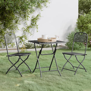 vidaXL 3 Piece Patio Dining Set Expanded Metal Mesh Anthracite-22