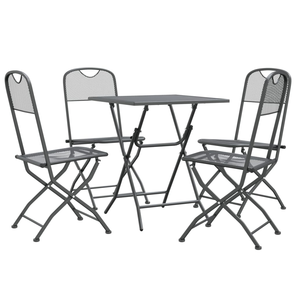 vidaXL 3 Piece Patio Dining Set Expanded Metal Mesh Anthracite-9