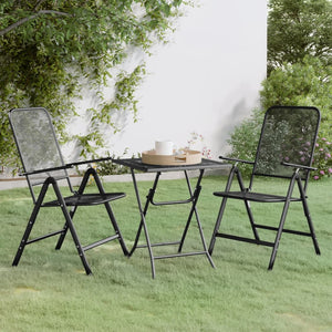 vidaXL Patio Dining Set Expanded Metal Mesh Anthracite Outdoor Furniture Set-24