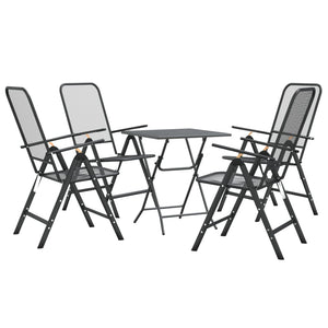 vidaXL Patio Dining Set Expanded Metal Mesh Anthracite Outdoor Furniture Set-30