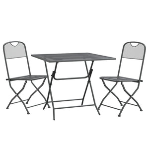 vidaXL 3 Piece Patio Dining Set Expanded Metal Mesh Anthracite-30