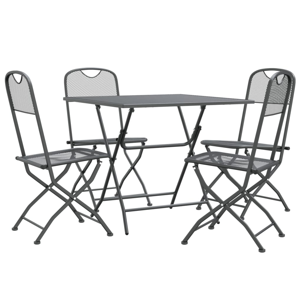 vidaXL 3 Piece Patio Dining Set Expanded Metal Mesh Anthracite-23