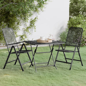 vidaXL Patio Dining Set Expanded Metal Mesh Anthracite Outdoor Furniture Set-53