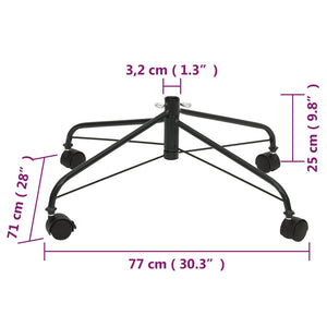 vidaXL Christmas Tree Stand Artificial Xmas Tree Base with Wheels Steel Black-18