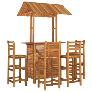 vidaXL 5 Piece Patio Bar Set Solid Wood Acacia-2