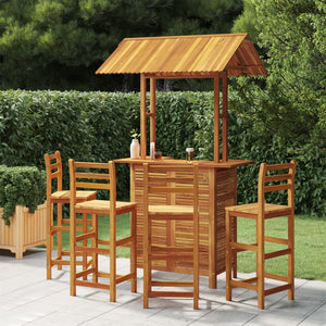 vidaXL 5 Piece Patio Bar Set Solid Wood Acacia-0