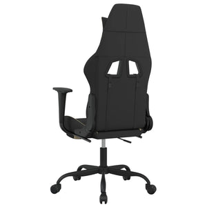 vidaXL Massage Gaming Chair with Footrest Black Fabric-74