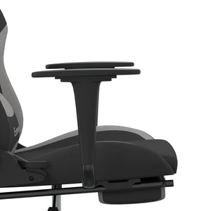 vidaXL Massage Gaming Chair with Footrest Black Fabric-13