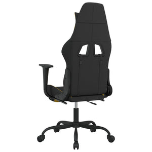 vidaXL Massage Gaming Chair with Footrest Black Fabric-26