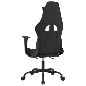 vidaXL Massage Gaming Chair with Footrest Black Fabric-27