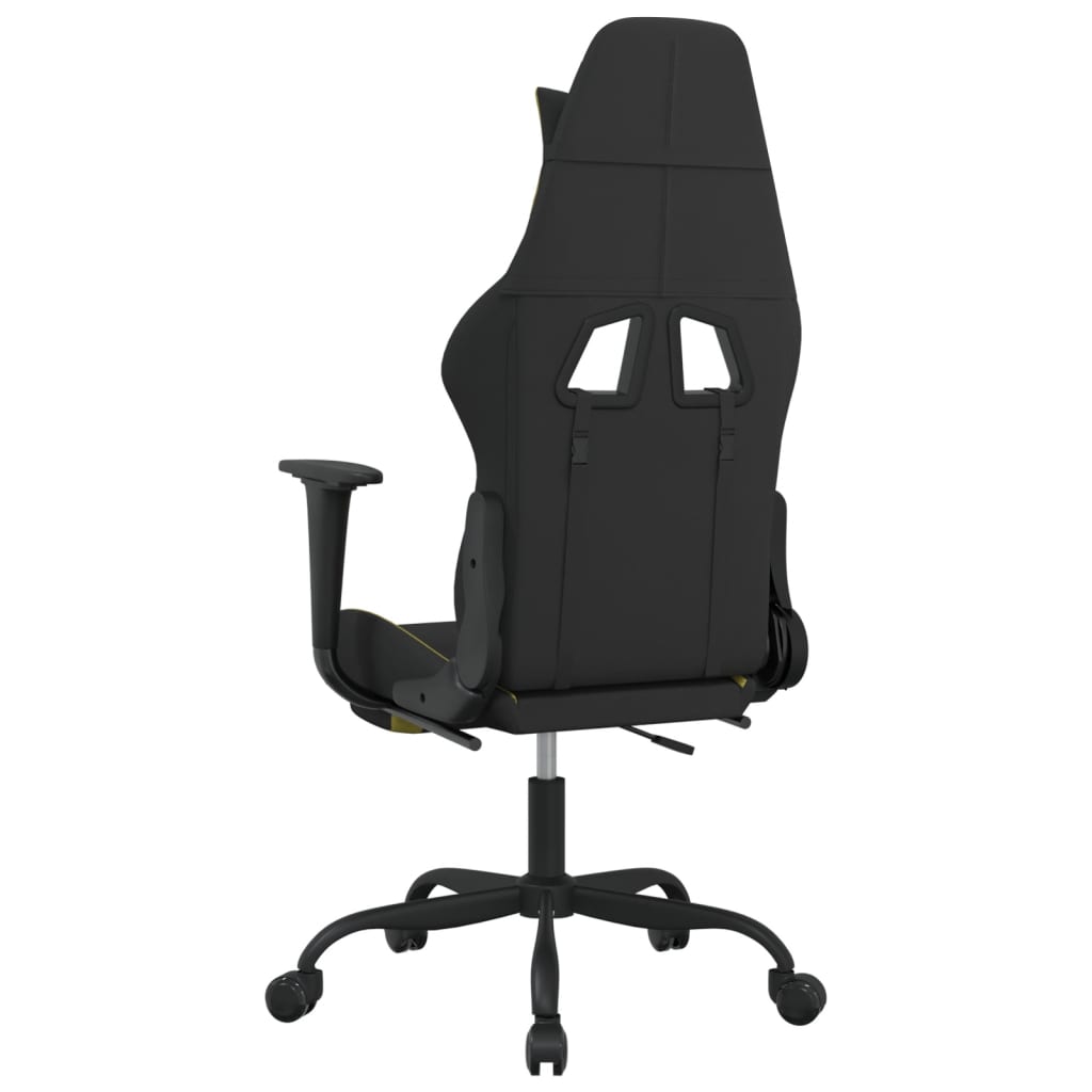 vidaXL Massage Gaming Chair with Footrest Black Fabric-36