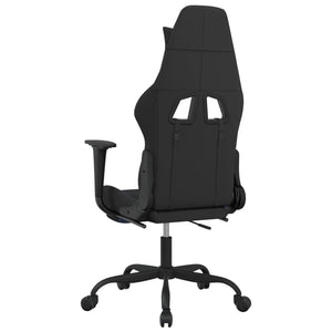 vidaXL Massage Gaming Chair with Footrest Black Fabric-13