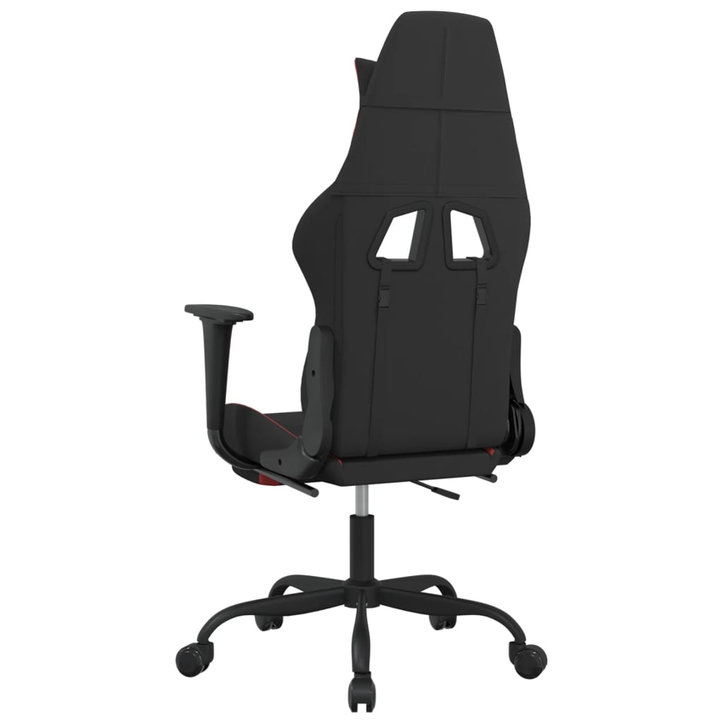 vidaXL Massage Gaming Chair with Footrest Black Fabric-6