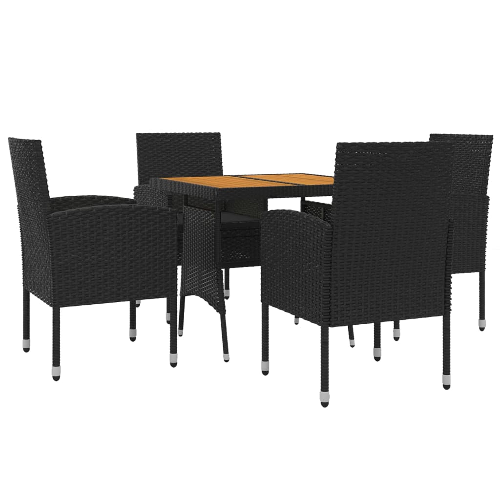 vidaXL Patio Furniture Set Outdoor Table and Chair with Cushions Poly Rattan-6