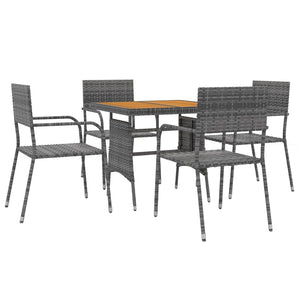 vidaXL Patio Furniture Set Outdoor Table and Chair with Cushions Poly Rattan-4