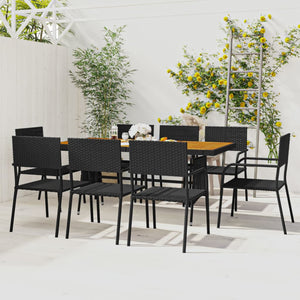 vidaXL Patio Dining Set Garden Outdoor Wicker Conversational Set PE Rattan-7