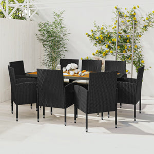 vidaXL Patio Dining Set Garden Outdoor Wicker Conversational Set PE Rattan-3