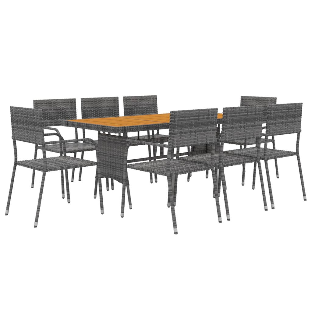 vidaXL Patio Dining Set Garden Outdoor Wicker Conversational Set PE Rattan-2