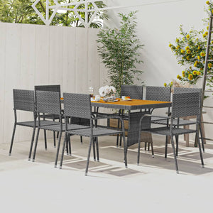 vidaXL Patio Dining Set Garden Outdoor Wicker Conversational Set PE Rattan-3