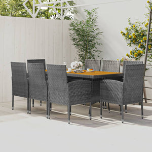 vidaXL Patio Dining Set Garden Outdoor Wicker Conversational Set PE Rattan-11