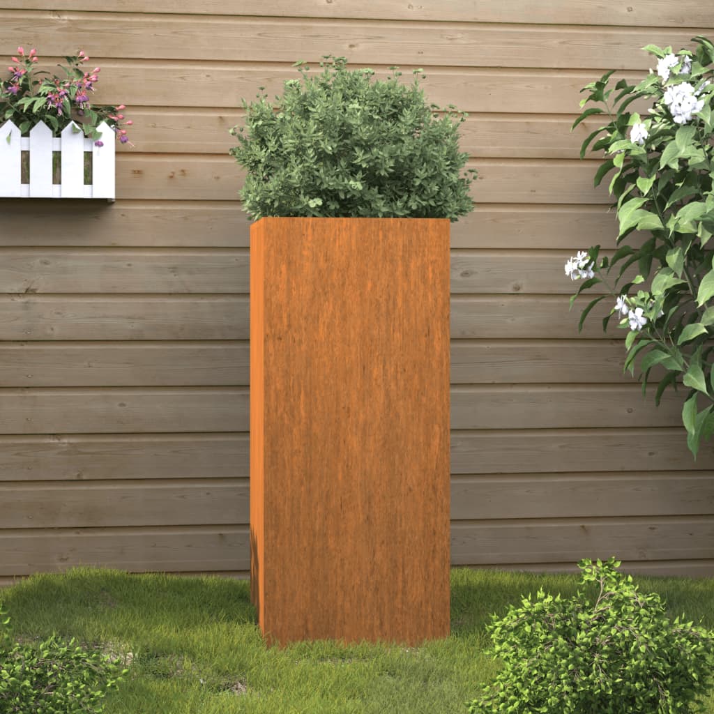 vidaXL Planter Stand Outdoor Raised Garden Bed for Vegetables Corten Steel-20